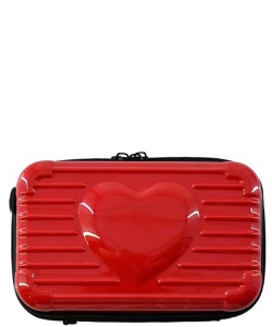 ABS Plastic Heart Mini Crossbody Bag PC713 RED